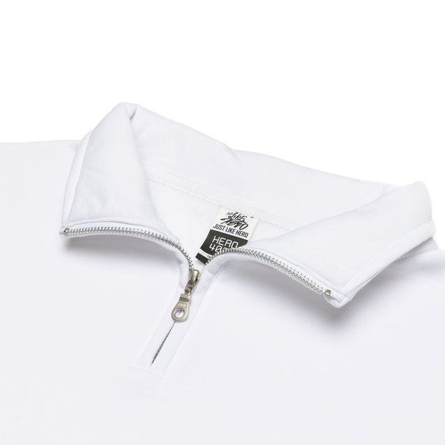 HERO-4020 Unisex Quarter Zip Sweatshirt - White (FINAL SALE)