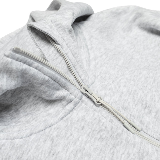HERO-4220 Unisex Drop Shoulder 1/2 Zip Hoodie - Ash Heather