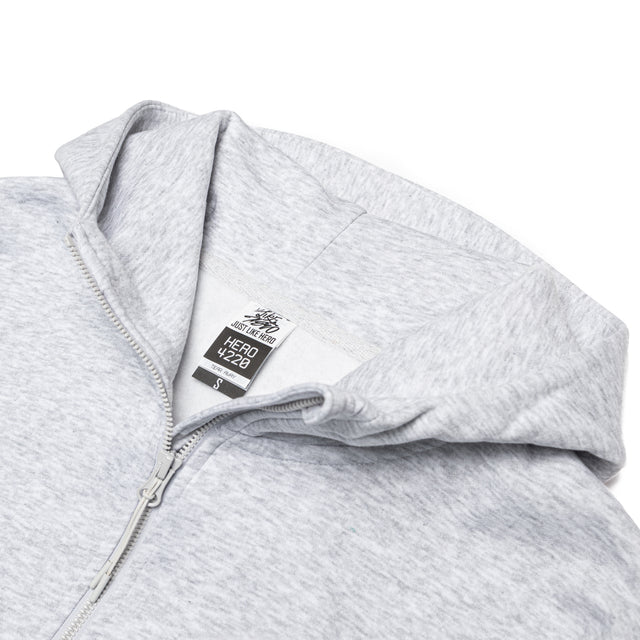 HERO-4220 Unisex Drop Shoulder 1/2 Zip Hoodie - Ash Heather