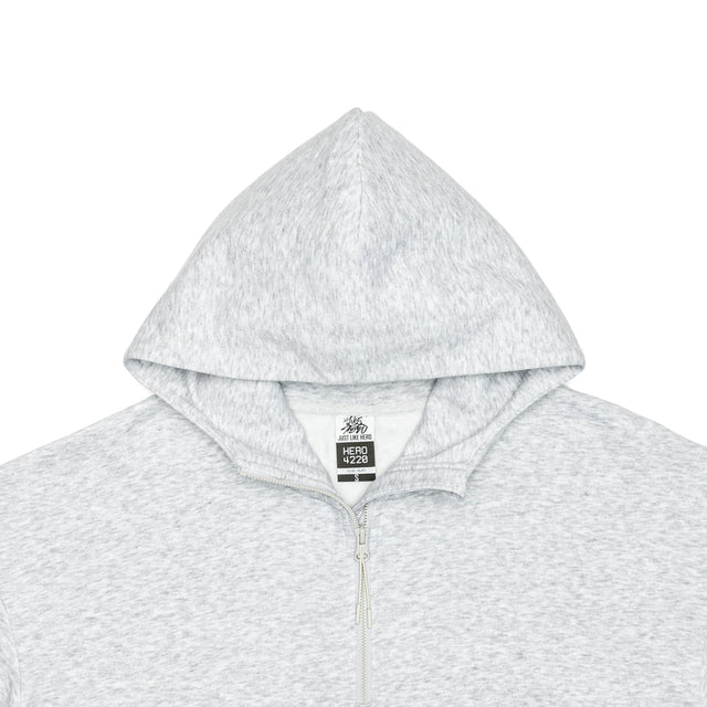 HERO-4220 Unisex Drop Shoulder 1/2 Zip Hoodie - Ash Heather