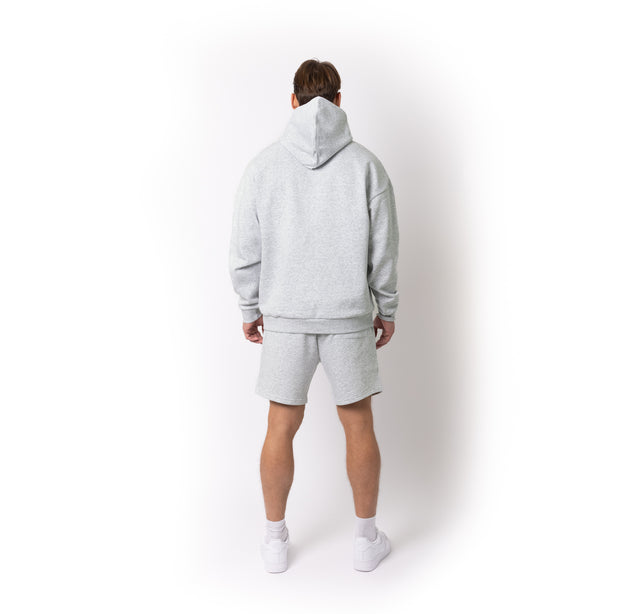 HERO-4220 Unisex Drop Shoulder 1/2 Zip Hoodie - Ash Heather