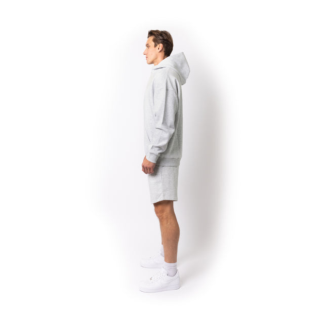 HERO-4220 Unisex Drop Shoulder 1/2 Zip Hoodie - Ash Heather