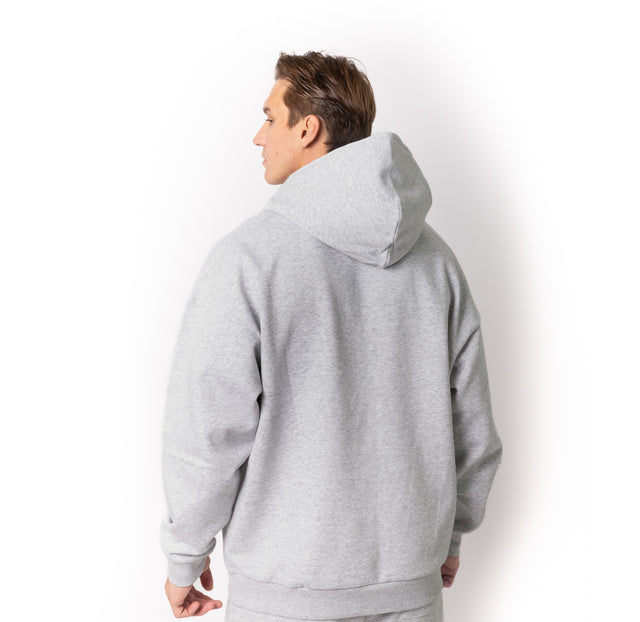 HERO-4220 Unisex Drop Shoulder 1/2 Zip Hoodie - Ash Heather