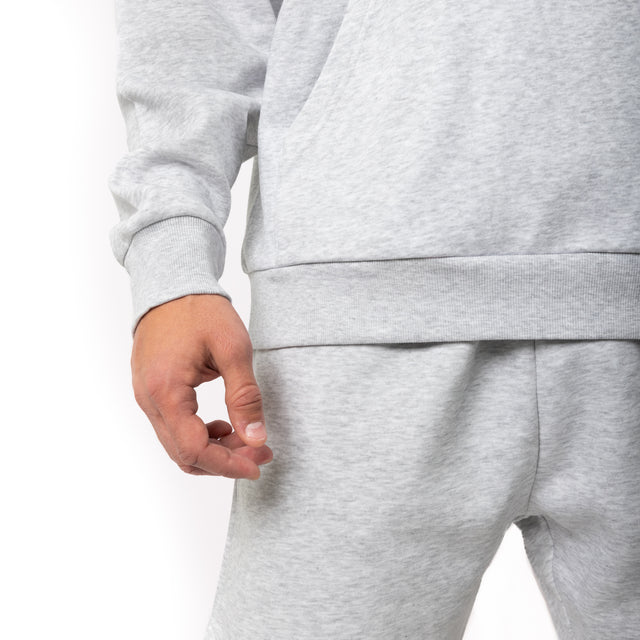 HERO-4220 Unisex Drop Shoulder 1/2 Zip Hoodie - Ash Heather