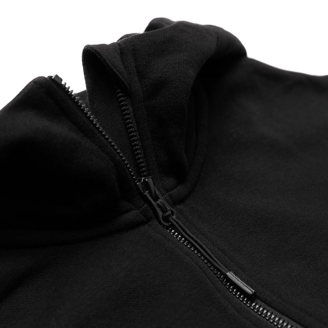 HERO-4220 Unisex Drop Shoulder 1/2 Zip Hoodie - Black