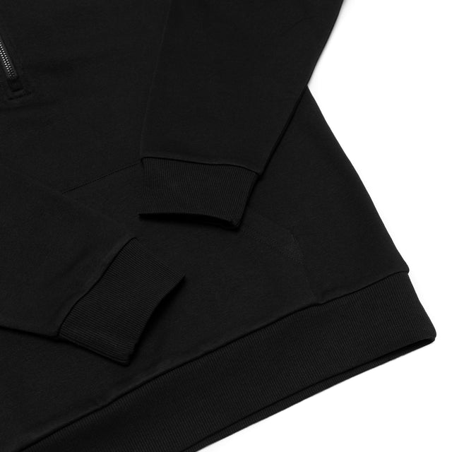 HERO-4220 Unisex Drop Shoulder 1/2 Zip Hoodie - Black