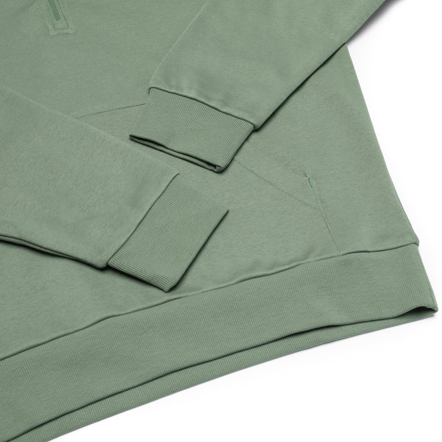 HERO-4220 Unisex Drop Shoulder 1/2 Zip Hoodie - Dusty Green