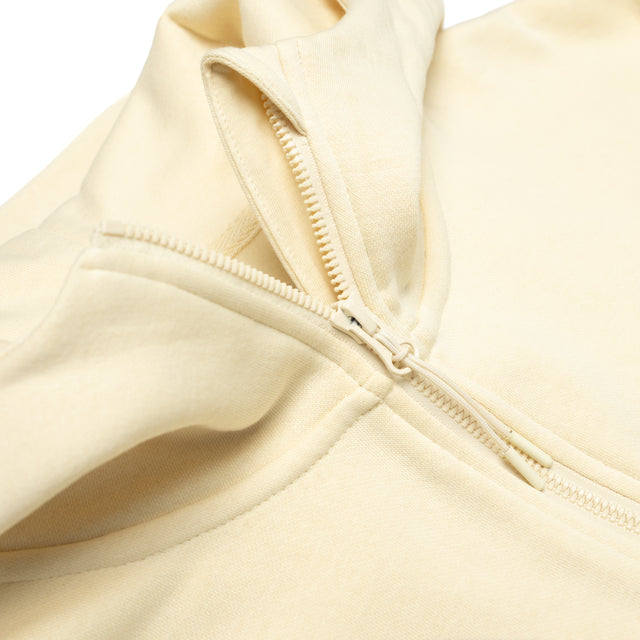 HERO-4220 Unisex Drop Shoulder 1/2 Zip Hoodie - Ivory