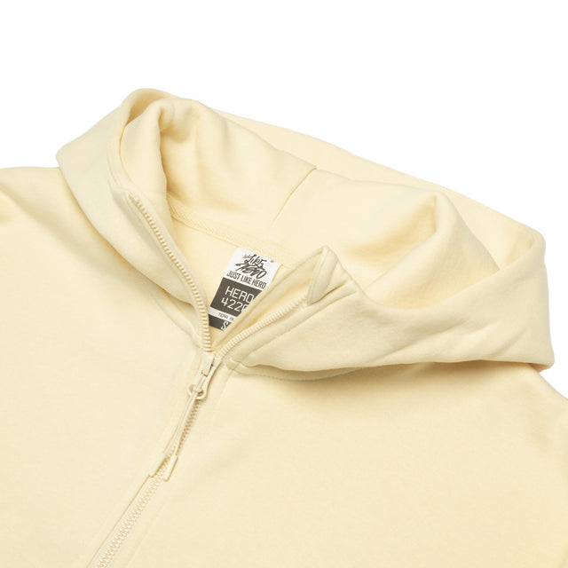 HERO-4220 Unisex Drop Shoulder 1/2 Zip Hoodie - Ivory