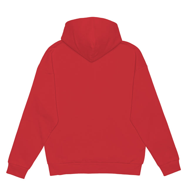 HERO-4220 Unisex Drop Shoulder 1/2 Zip Hoodie - Red