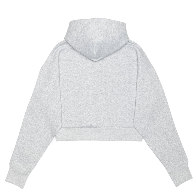 HERO-4220C Cropped Drop Shoulder 1/2 Zip Hoodie - Ash Heather