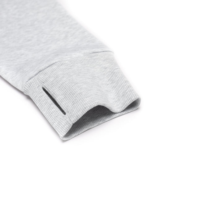 HERO-4220C Cropped Drop Shoulder 1/2 Zip Hoodie - Ash Heather