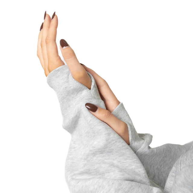 HERO-4220C Cropped Drop Shoulder 1/2 Zip Hoodie - Ash Heather