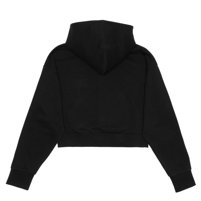 HERO-4220C Cropped Drop Shoulder 1/2 Zip Hoodie - Black