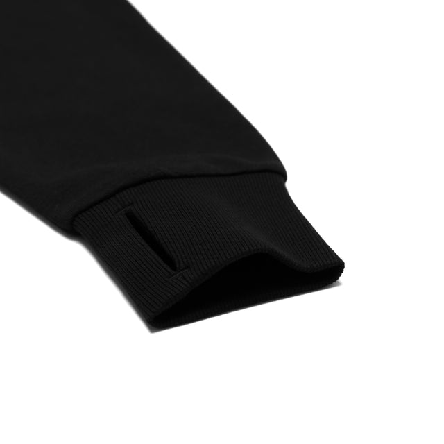 HERO-4220C Cropped Drop Shoulder 1/2 Zip Hoodie - Black