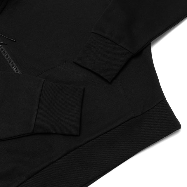 HERO-4220C Cropped Drop Shoulder 1/2 Zip Hoodie - Black