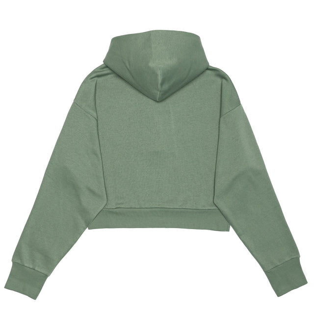 HERO-4220C Cropped Drop Shoulder 1/2 Zip Hoodie - Dusty Green