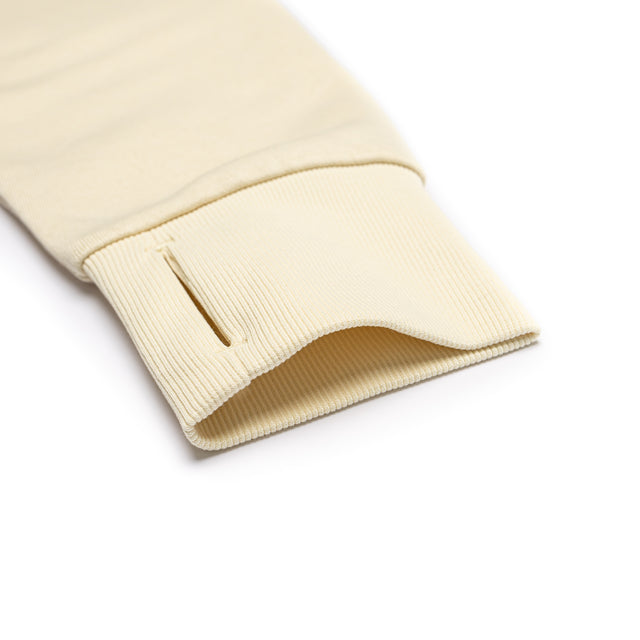 HERO-4220C Cropped Drop Shoulder 1/2 Zip Hoodie - Ivory