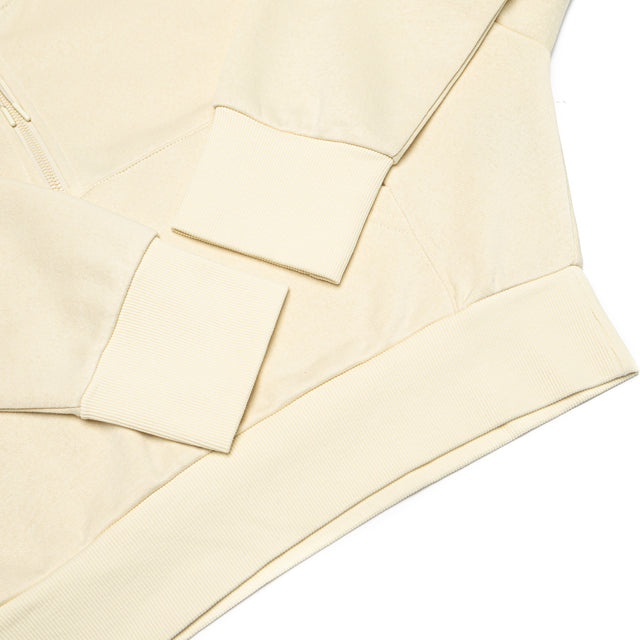 HERO-4220C Cropped Drop Shoulder 1/2 Zip Hoodie - Ivory