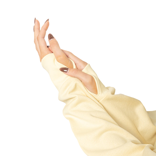HERO-4220C Cropped Drop Shoulder 1/2 Zip Hoodie - Ivory