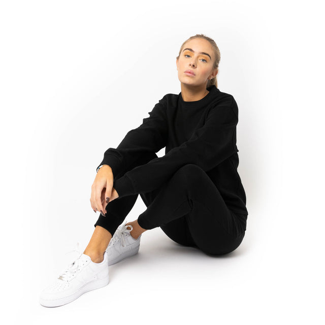 HERO-1020 Unisex Blank Crewneck Sweatshirt - Black