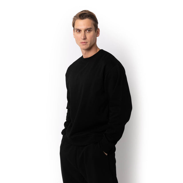 HERO-1020 Unisex Blank Crewneck Sweatshirt - Black