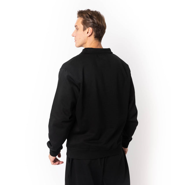 HERO-4020 Unisex Quarter Zip Sweatshirt - Black