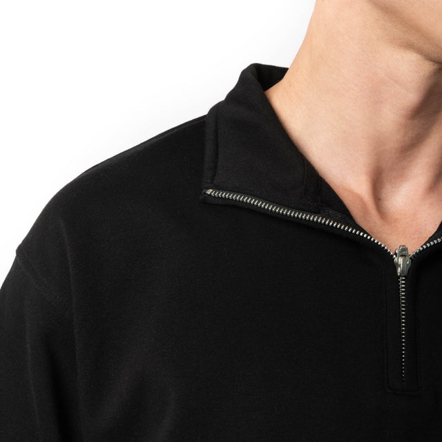 HERO-4020 Unisex Quarter Zip Sweatshirt - Black