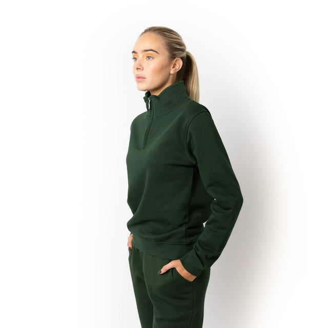 HERO-4020 Unisex Quarter Zip Sweatshirt - Forest Green