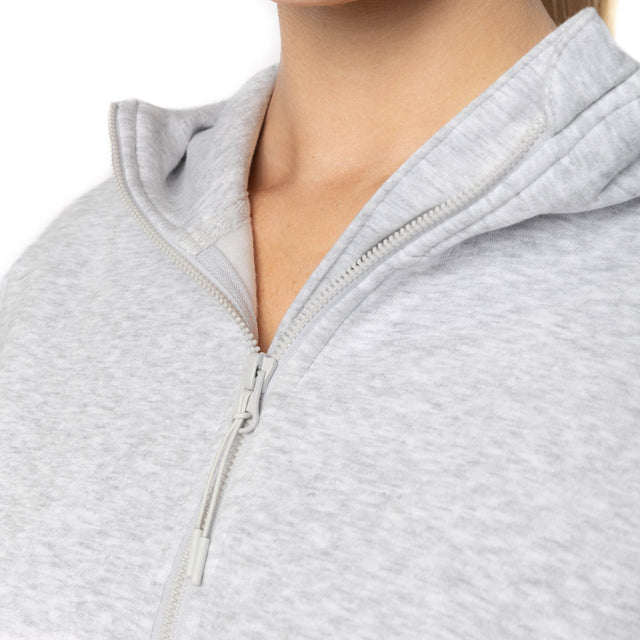 HERO-4220 Unisex Drop Shoulder 1/2 Zip Hoodie - Ash Heather