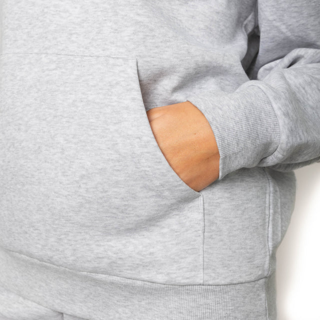 HERO-4220 Unisex Drop Shoulder 1/2 Zip Hoodie - Ash Heather