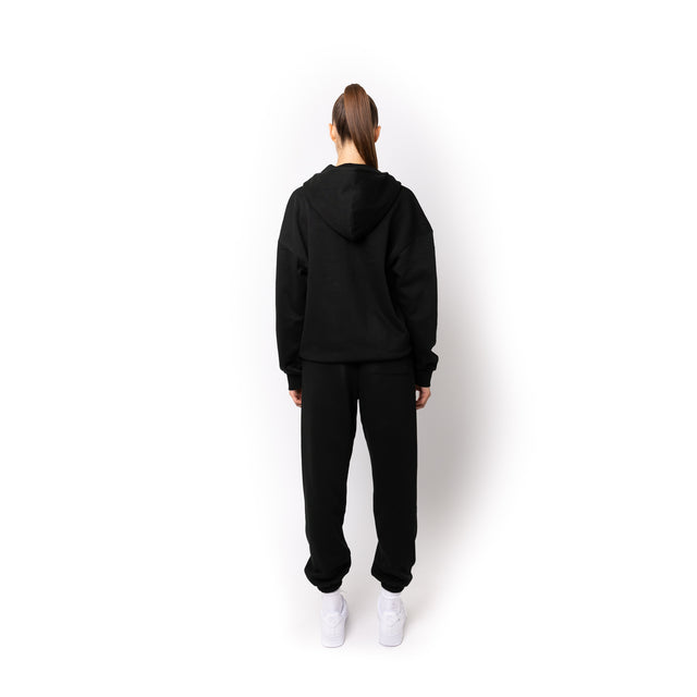 HERO-4220 Unisex Drop Shoulder 1/2 Zip Hoodie - Black