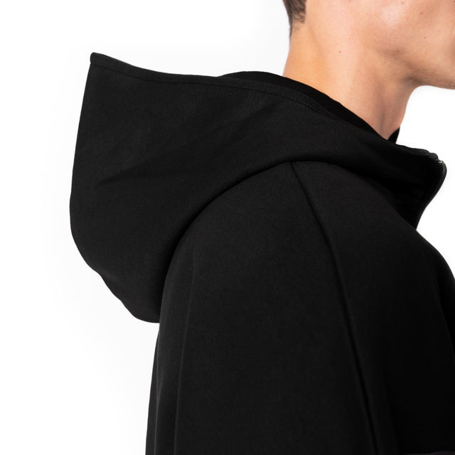 HERO-4220 Unisex Drop Shoulder 1/2 Zip Hoodie - Black