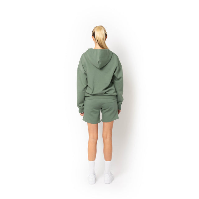 HERO-4220 Unisex Drop Shoulder 1/2 Zip Hoodie - Dusty Green
