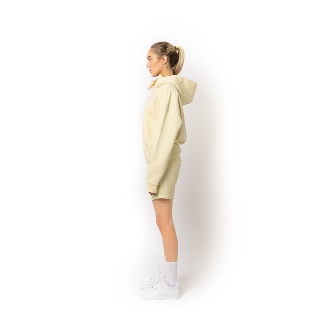HERO-4220 Unisex Drop Shoulder 1/2 Zip Hoodie - Ivory