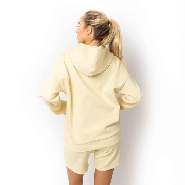 HERO-4220 Unisex Drop Shoulder 1/2 Zip Hoodie - Ivory