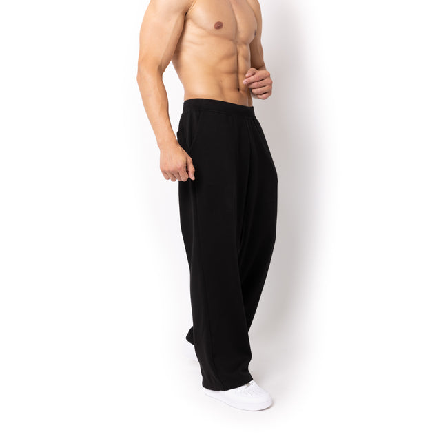 HERO-5220 Unisex Wide Leg Sweatpants - Black