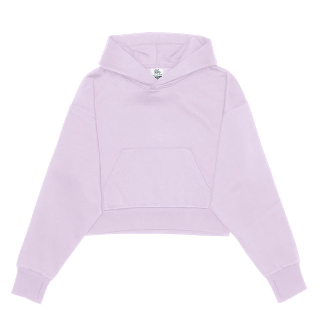 HERO-2120C Cropped Drop Shoulder Pullover Hoodie - Lavender