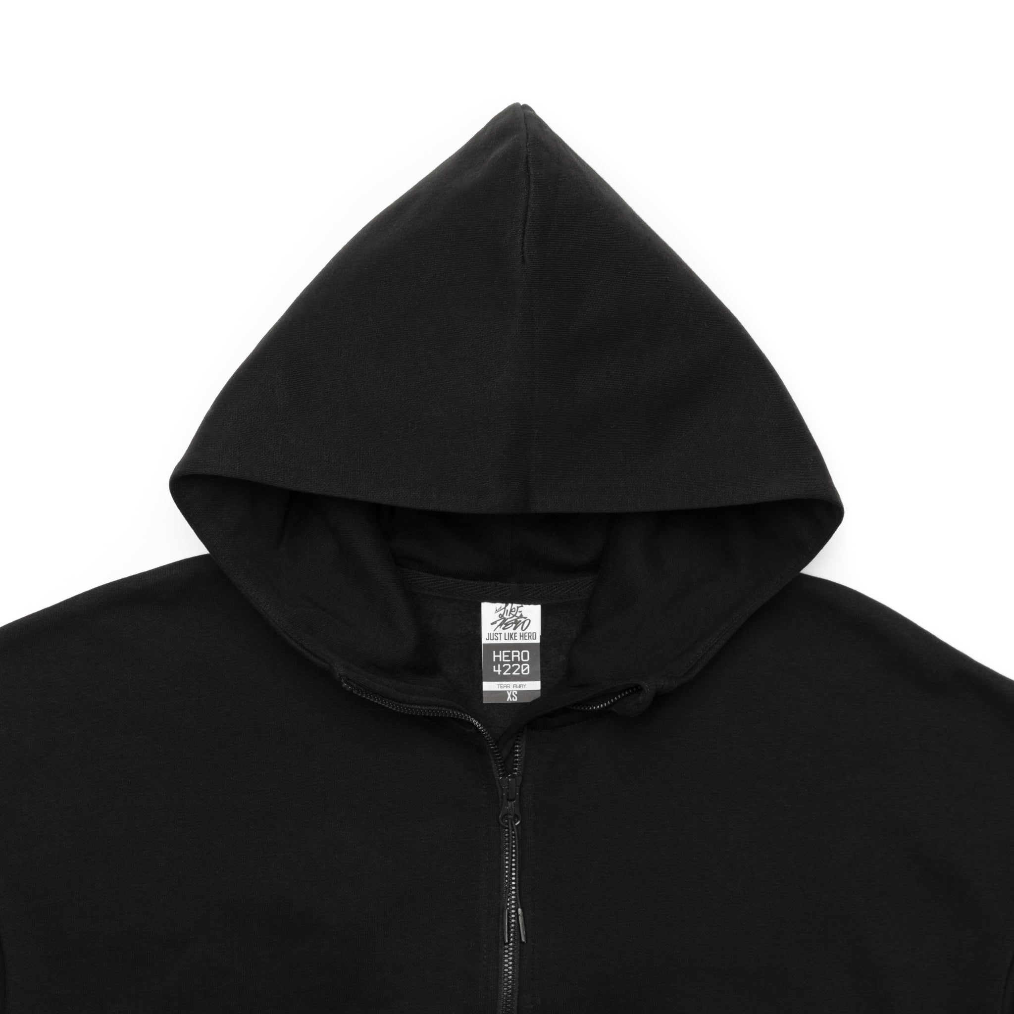 HERO-4220 Unisex Drop Shoulder 1/2 Zip Hoodie - Black – Just Like Hero