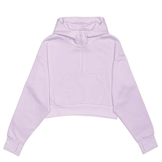 HERO-4220C Cropped Drop Shoulder 1/2 Zip Hoodie - Lavender