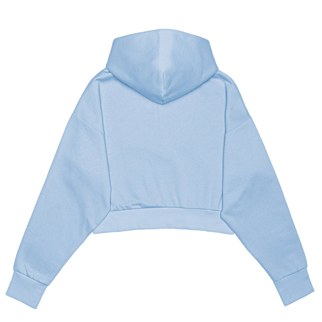 HERO-4220C Cropped Drop Shoulder 1/2 Zip Hoodie - Sky Blue