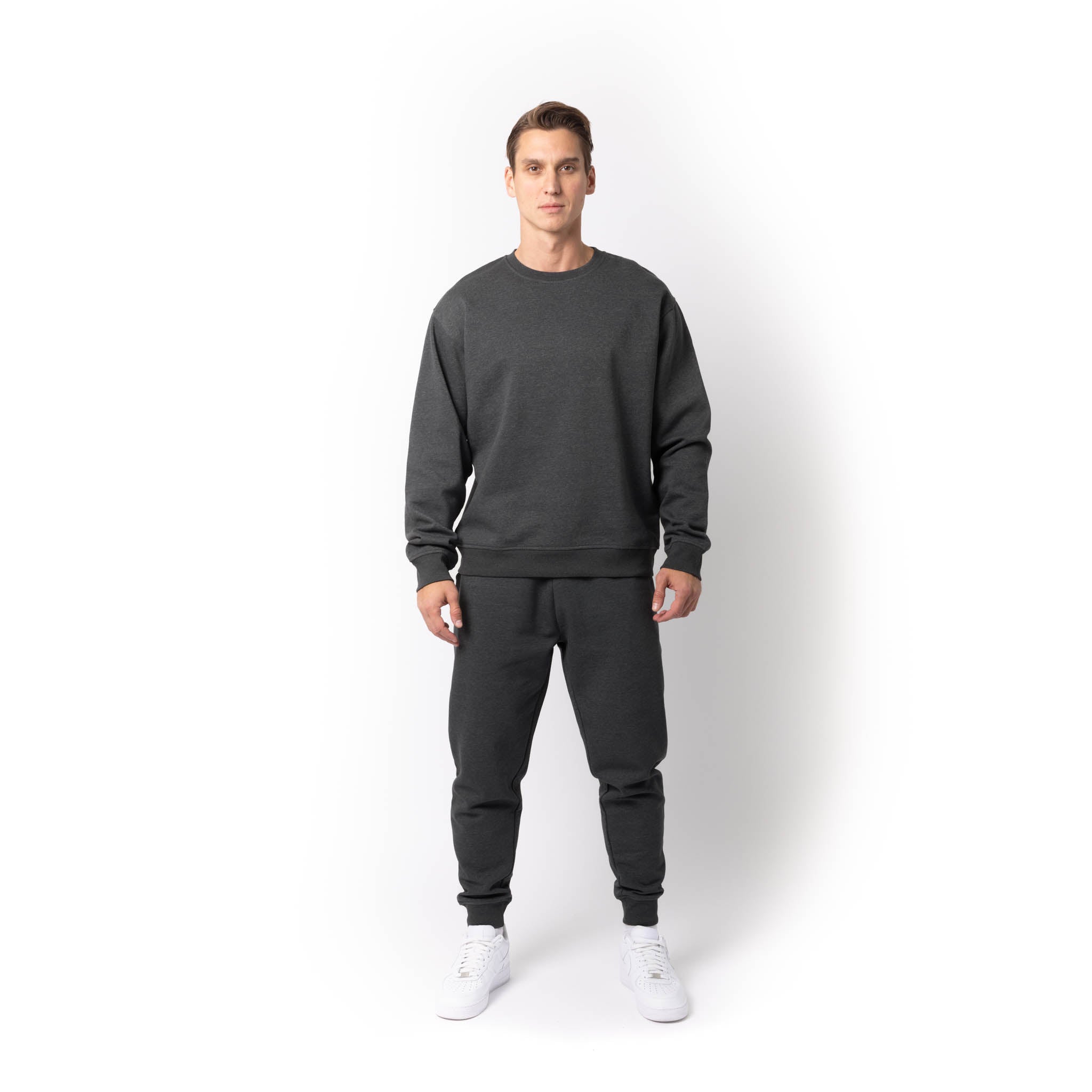 Premium Essentials Crewneck Sweatshirt | Dark Heather | Just Like Hero