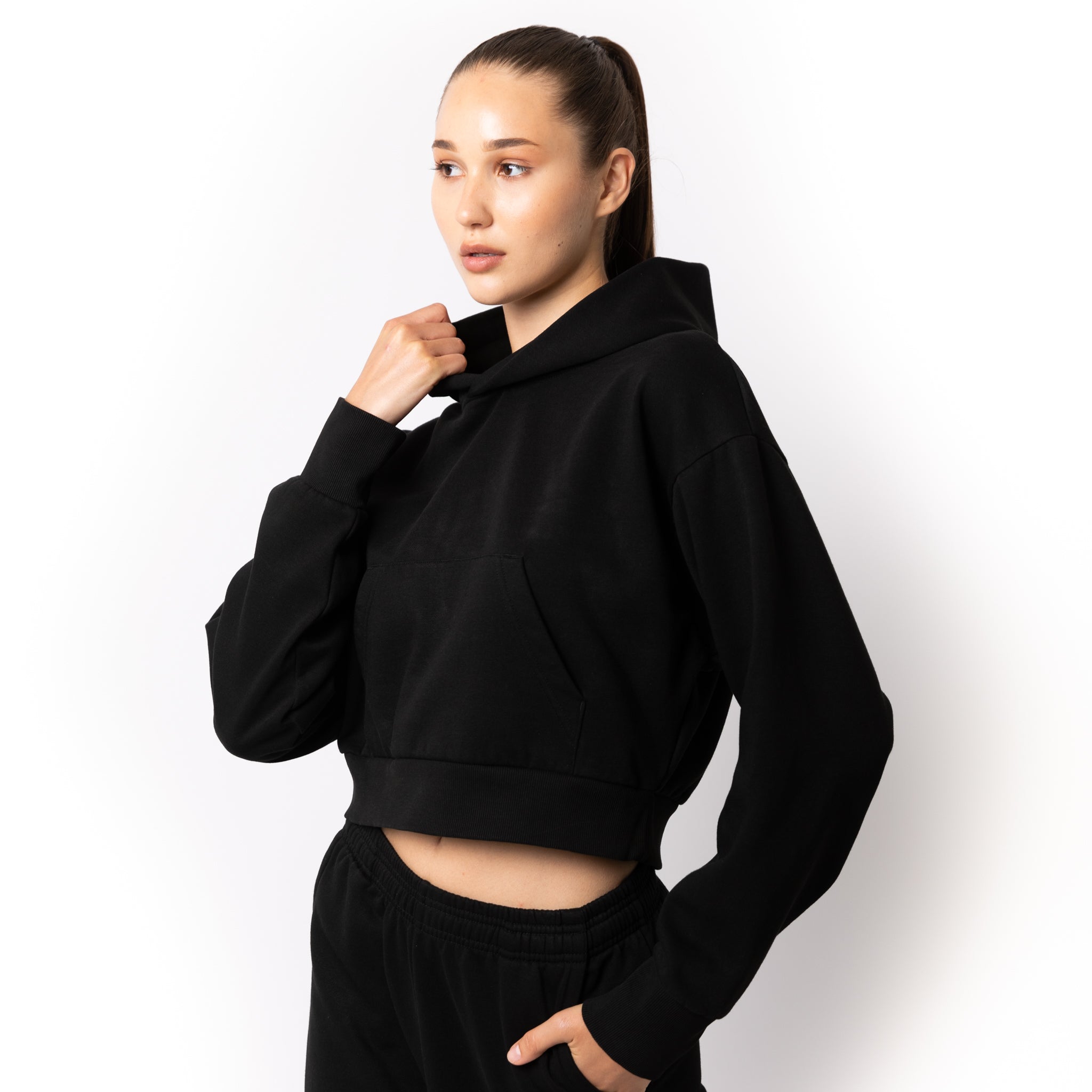 パーカー CROPPED WOLFE HOODIE BLACK Wholesale Blank Hoodies Sweatshirts Apparel In Canada | Free