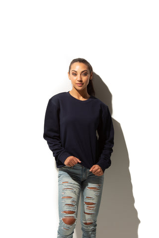 HERO-1020 Unisex Blank Crewneck Sweatshirt - Navy Blue