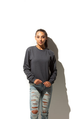 HERO-1020 Unisex Blank Crewneck Sweatshirt - Dark Heather