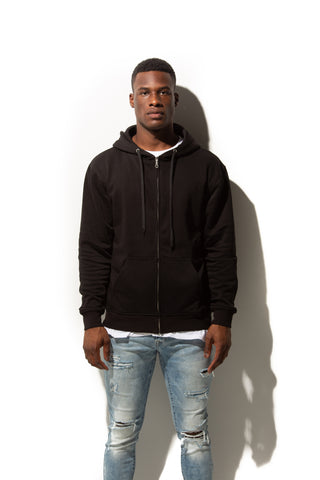 HERO-3020 Unisex Full Zip Hoodie - Black