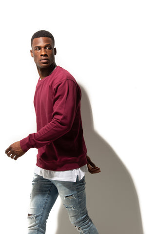 HERO-1020 Unisex Blank Crewneck Sweatshirt - Maroon