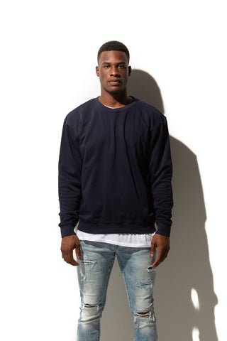 HERO-1020 Unisex Blank Crewneck Sweatshirt - Navy Blue