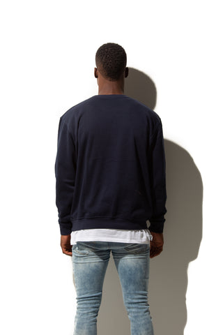 HERO-1020 Unisex Blank Crewneck Sweatshirt - Navy Blue